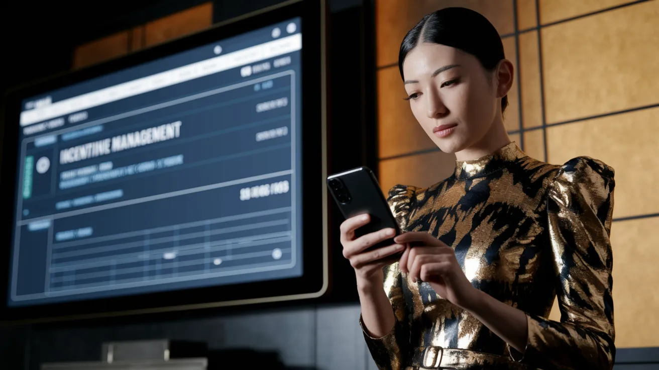 キャストがスマホで今夜の動きを確かめる