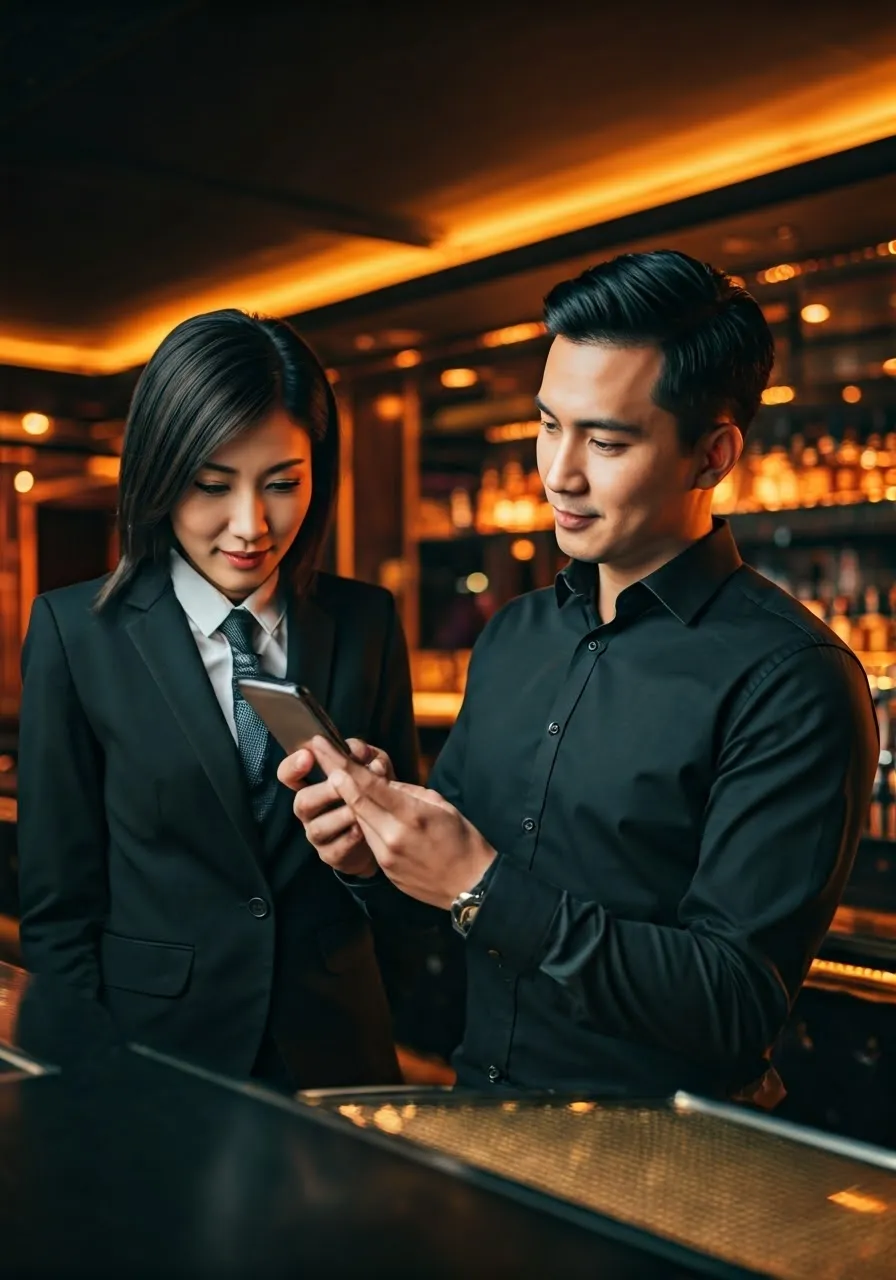 マネージャーがホールへ判断を共有する